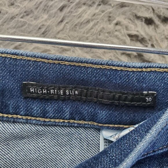 Banana Republic Jeans Womens 30 Blue High-Rise Slim Denim Stretch Pockets - Picture 2 of 13